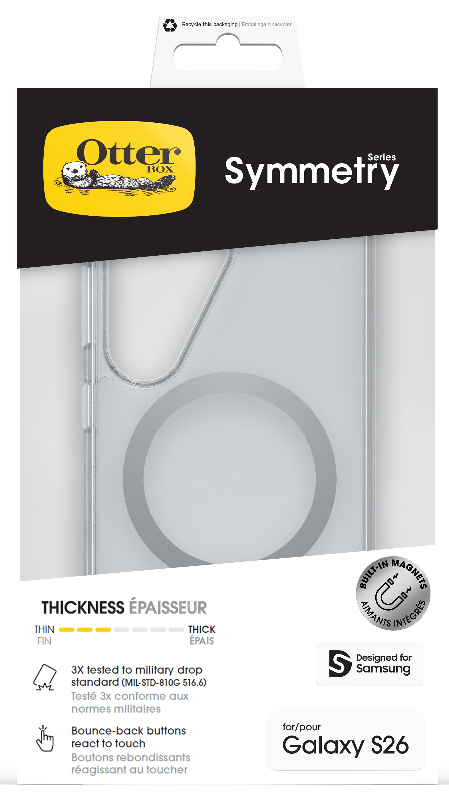 Otterbox Symmetry Case Magnets Samsung S26 Clear