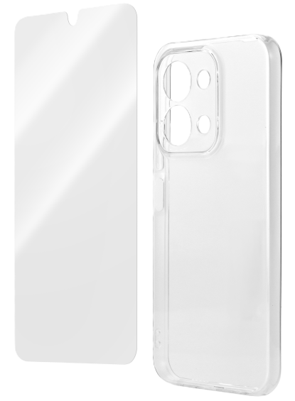 Image of clear case and screen protector for Xiaomi Redmi 15C