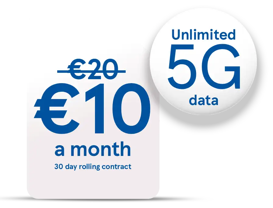 Half price Clubcard SIM, €10 a month