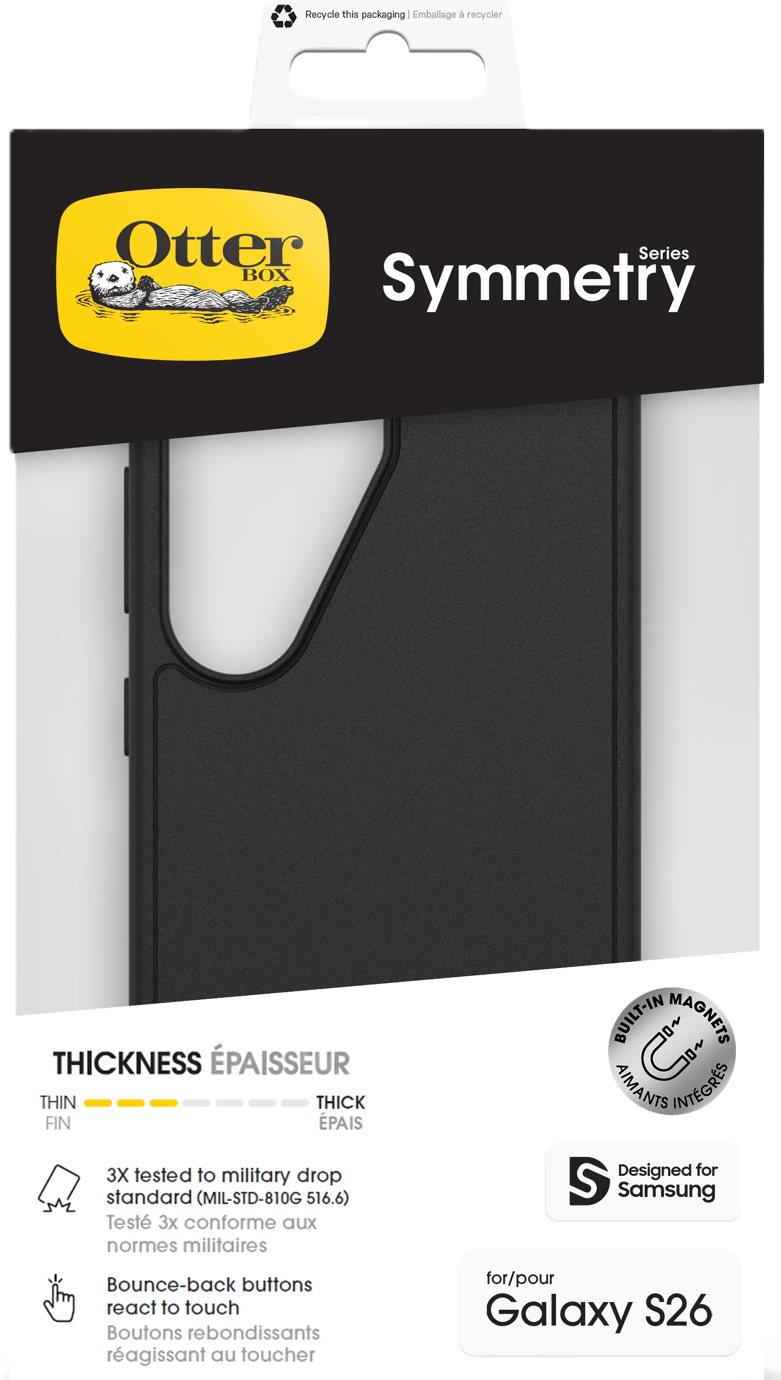Otterbox Symmetry Case Magnets Samsung S26 Black