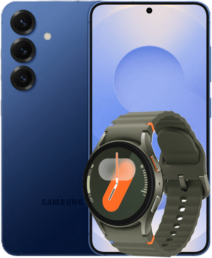 Samsung Galaxy S25 smartphone shown from multiple angles